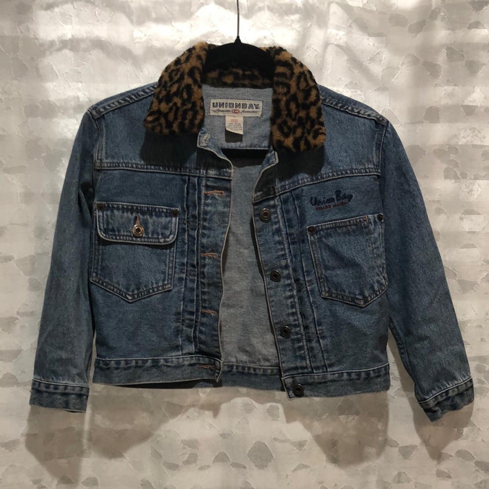 UNIONBAY Denim Jacket with Animal Print Collar